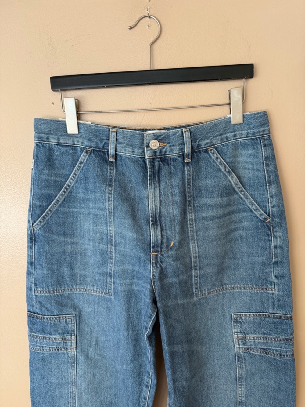 Citizens of Humanity Marcelle Cargo Jeans iElysian Blue Carpenter Denim Pants 30 - Picture 12 of 13
